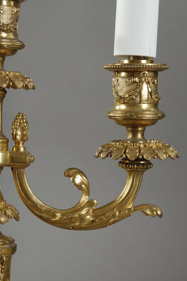 photo vintage Pair Of Louis XVI Style Gilt Bronze Candelabra