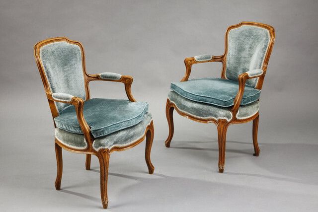 Pair Of Rococille Style Armchairs, 19th Century photo Furniture