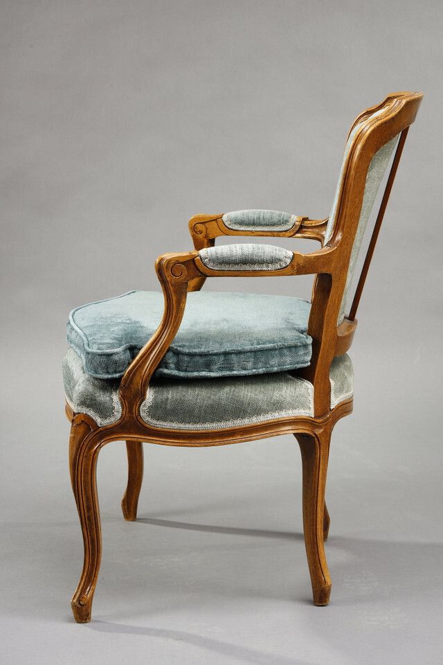 Furniture Pair Of Rococille Style Armchairs, 19th Century photo