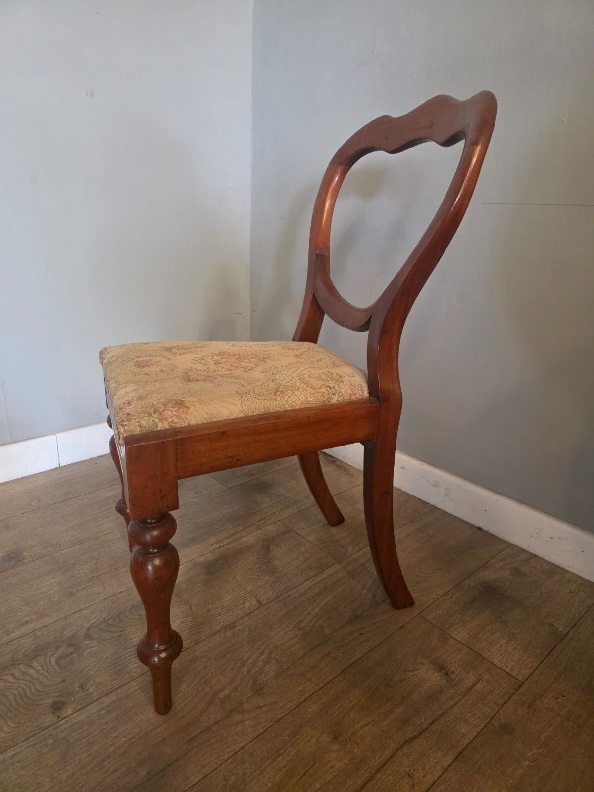 Antique Set Of 6 Victorian Mahogany Bloom Back Chairs 1880s photo 300.0