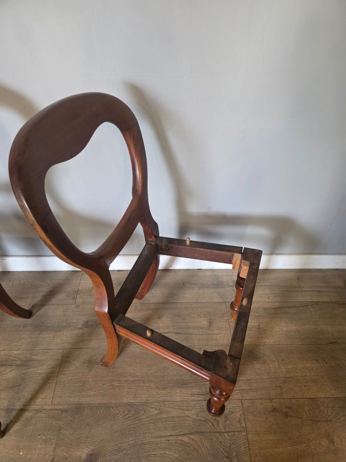 Furniture Antique Victorian Mahogany Bloom Back Pair Of Chairs photo