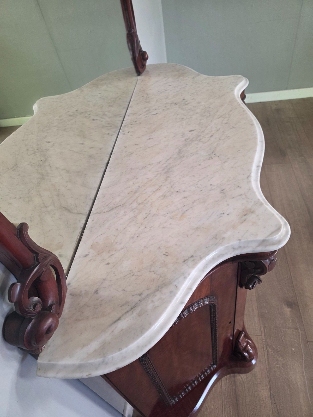 Antique Mahogany Victorian Marble Top Chiffionier 1870s Le photo buy