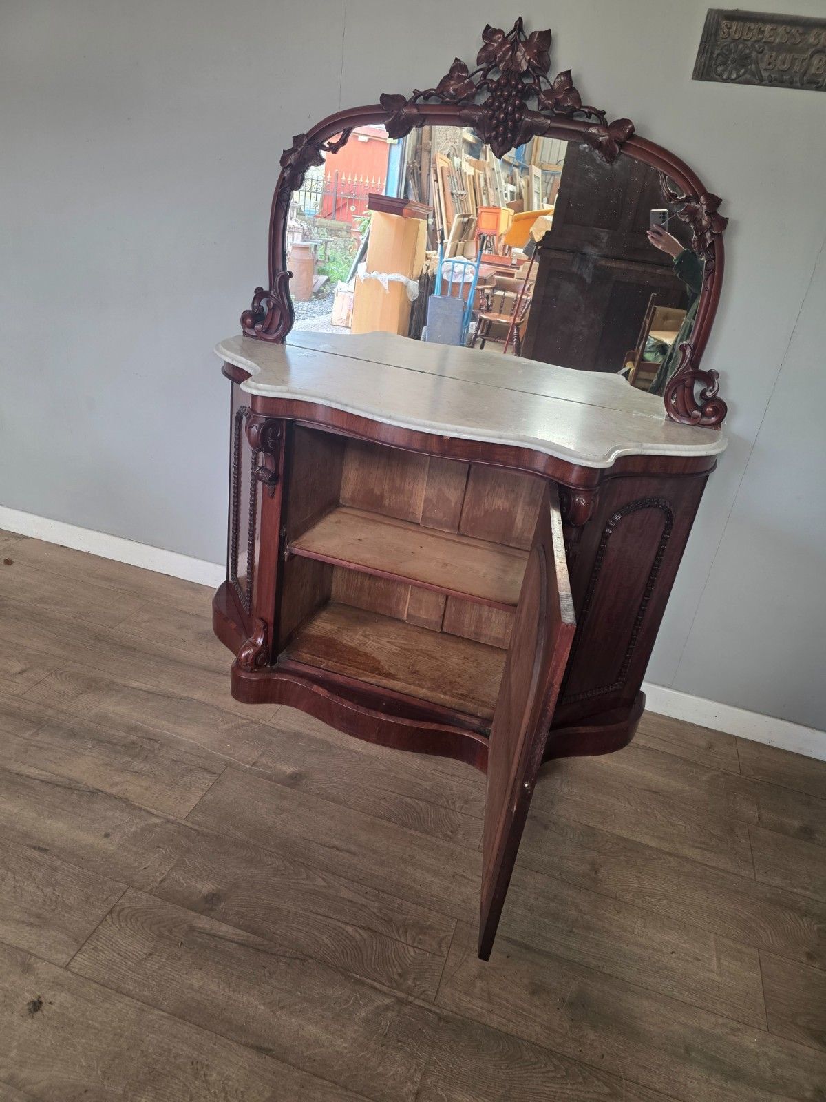 photo for sale Antique Mahogany Victorian Marble Top Chiffionier 1870s Le