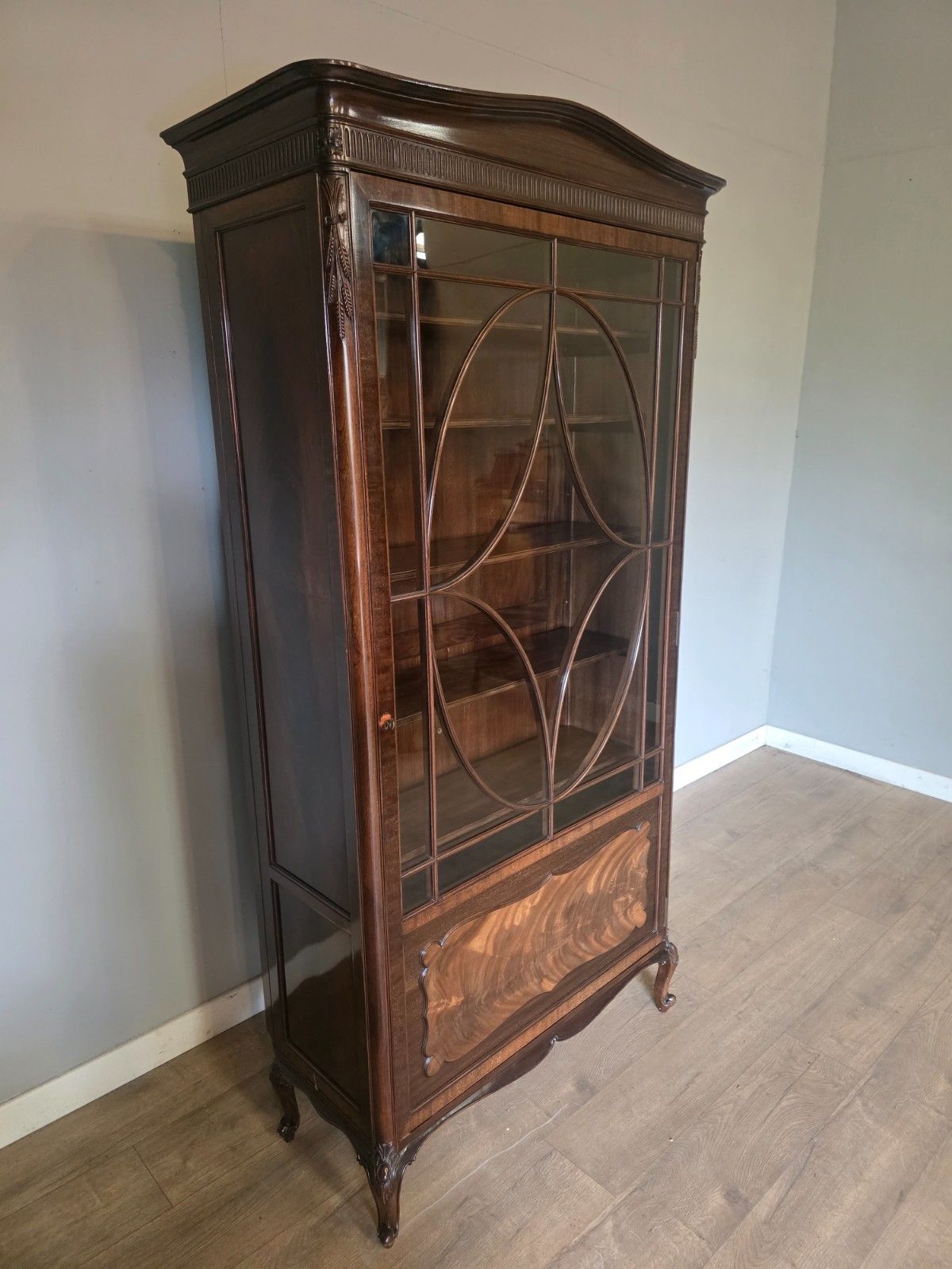 Antique Glazed Maghongy Bookcase 1900s photo for sale