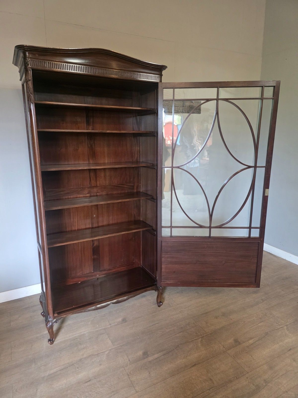 photo furniture Antique Glazed Maghongy Bookcase 1900s