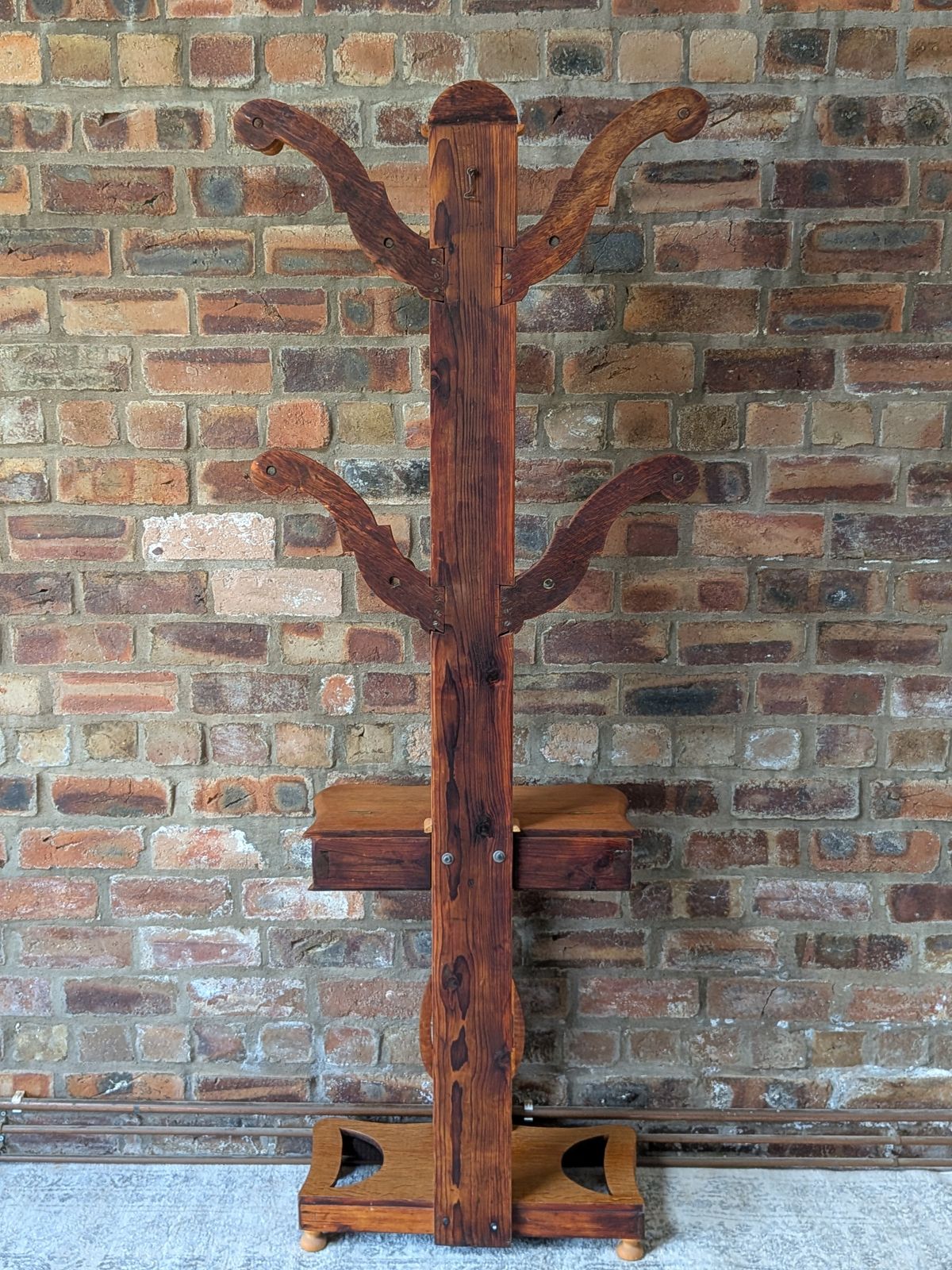 Victorian Oak Hall Stand / Coat Tree photo for sale