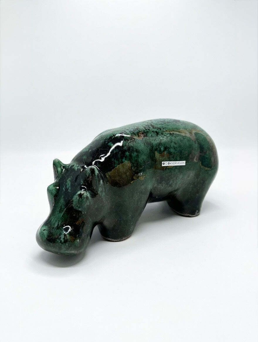Otto Keramik Ceramic Hippopotamus West German Pottery Fat Lava photo furniture
