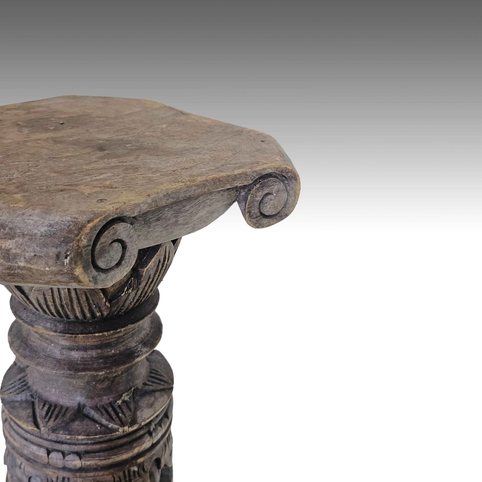 Vintage Carved Wood Plant Stand   Barley Twist Pedestal photo 180.0