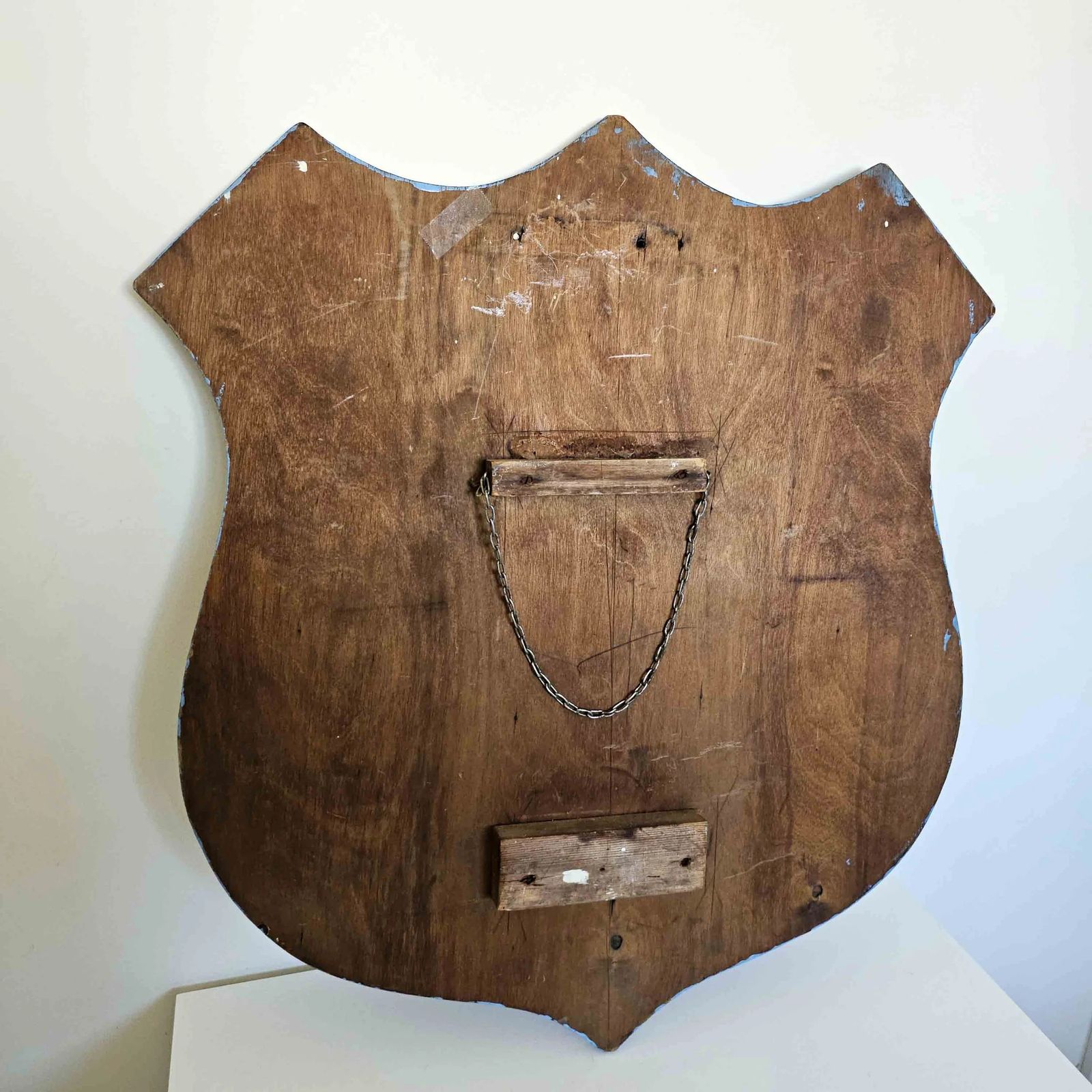 Scratch Built Folk Art   Union Flag Wooden Shield   Circa 1950s photo vintage