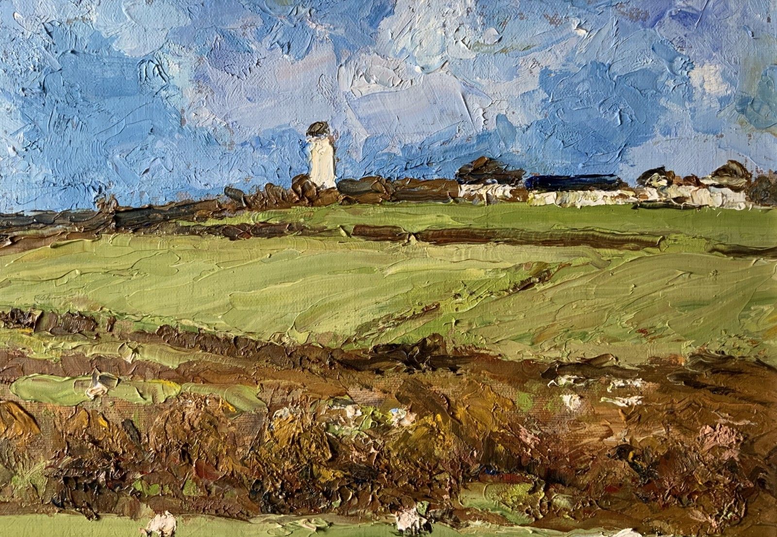 Keith Gardner Rca (B. 1933) Farming Sheep Landscape Impasto Oil Painting photo 399.0