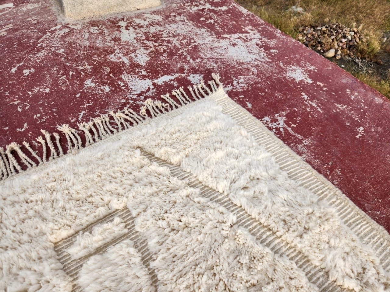 Minimalist Beni Ourain Rug 300x200 Cm Handmade Moroccan Wool photo 600.0