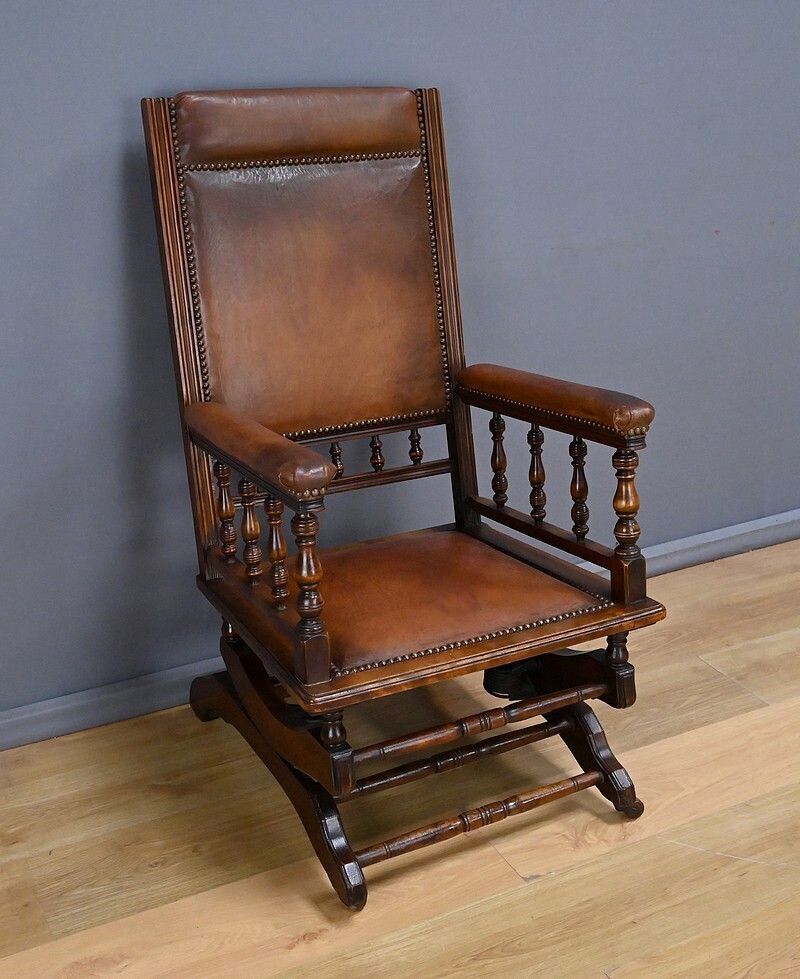 photo for sale Mahogany Rocking Chair, England – Early 20th Century
