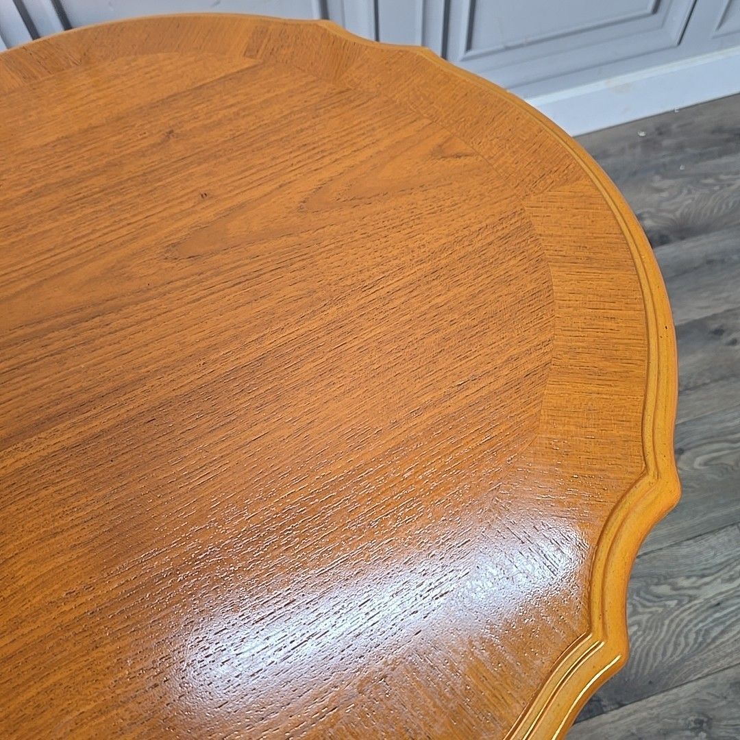Vintage Side Coffee Table Round Claw Feet Column Regency Antique Style Wooden photo vinterior