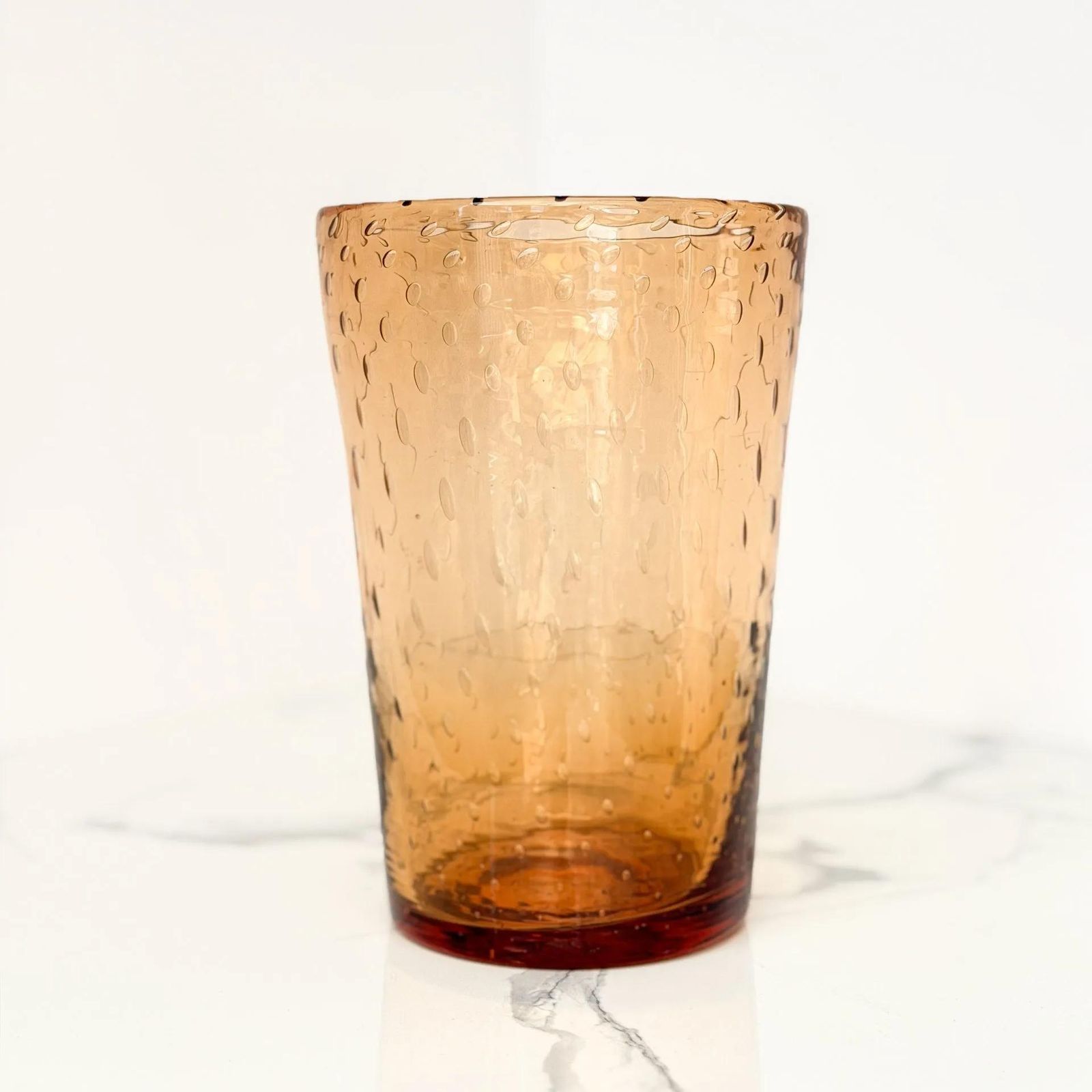 Midcentury Amber Bubble Glass Vase Vintage Italian Art Glass Vessel photo furniture