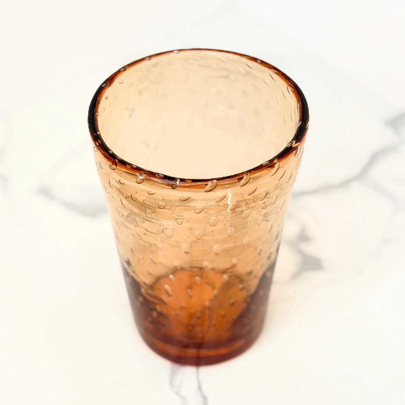 Midcentury Amber Bubble Glass Vase Vintage Italian Art Glass Vessel photo 54.0