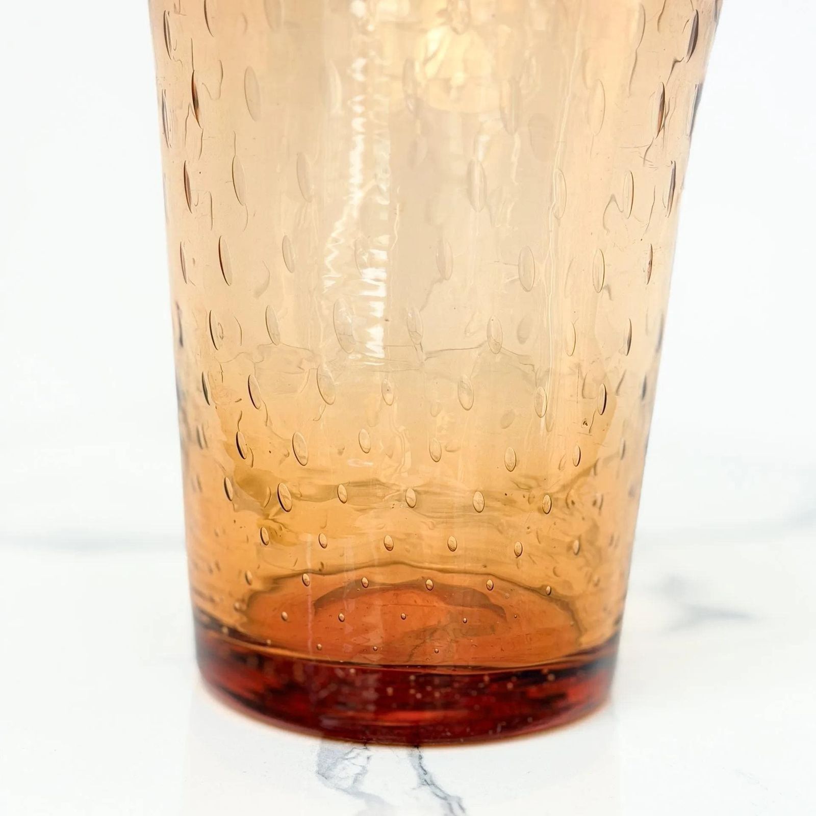 Midcentury Amber Bubble Glass Vase Vintage Italian Art Glass Vessel photo vintage