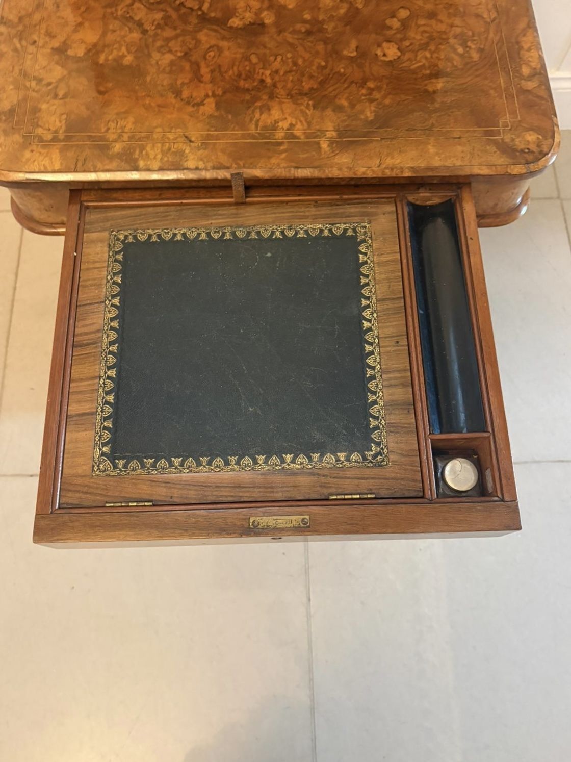 photo for sale Antique 19th Century Burr Walnut Davenport Desk