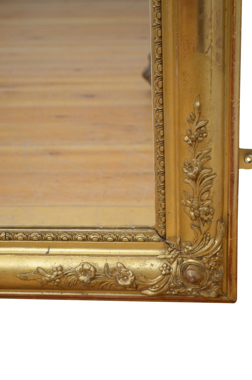 Giltwood Wall Mirror With Flowers And New Glass photo buy