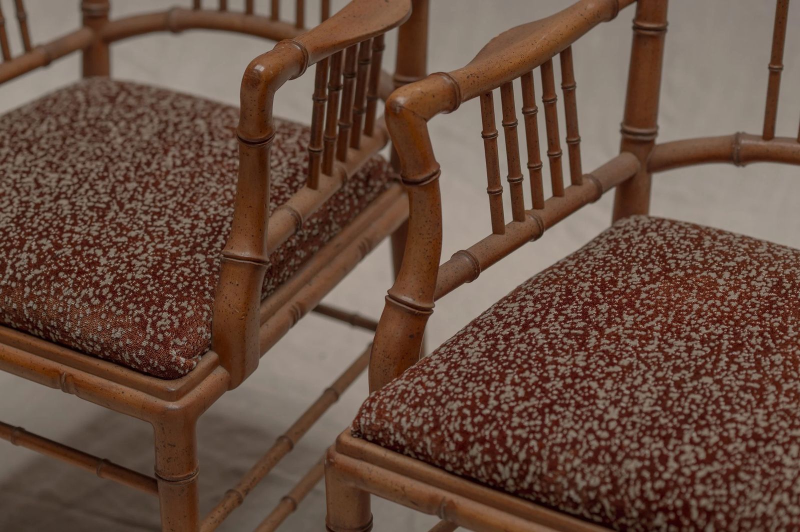 2150.0 Italian Faux Bamboo Armchairs, Set Of Four, 1970s photo