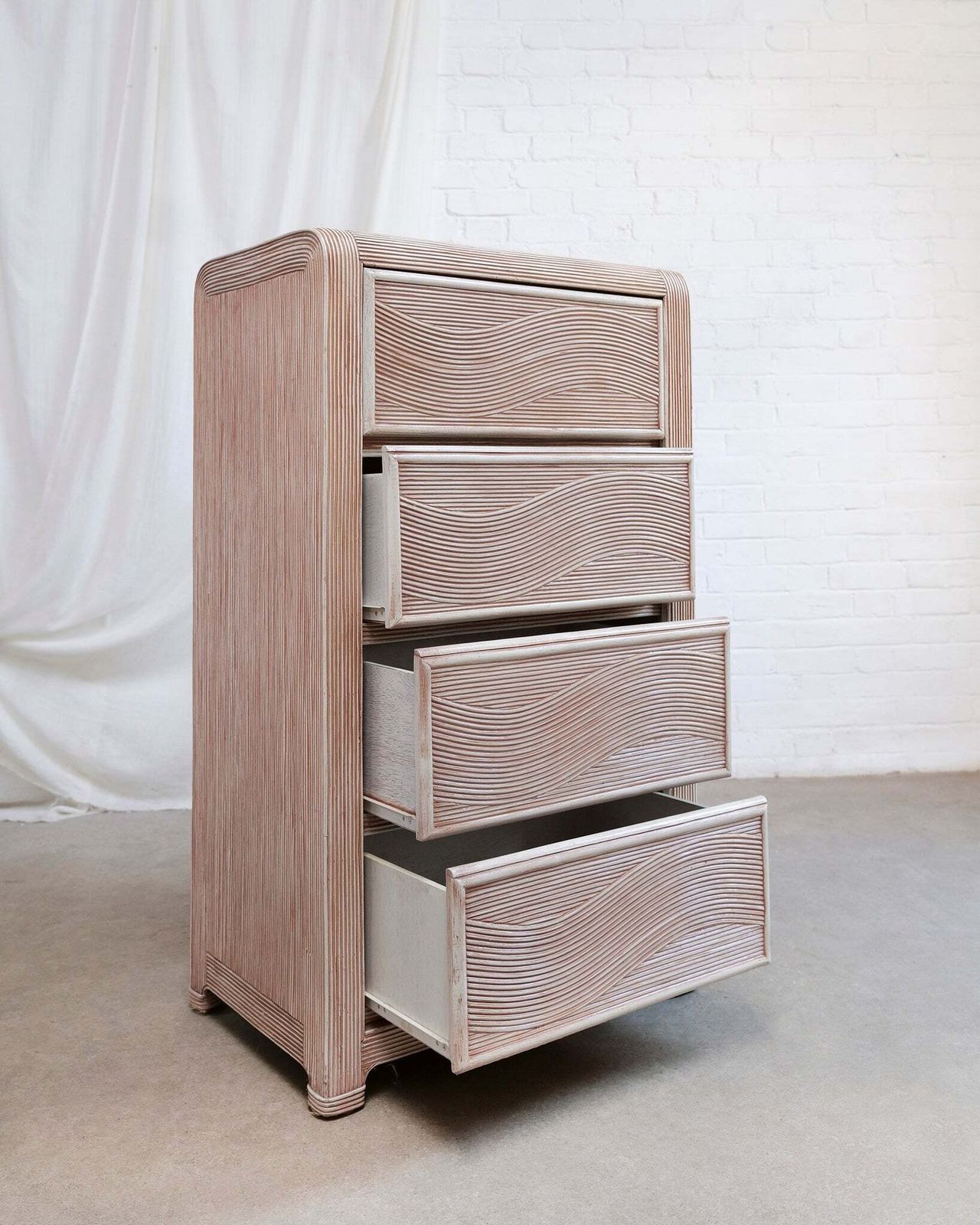Pencil Reed Tallboy, 1970s photo Furniture