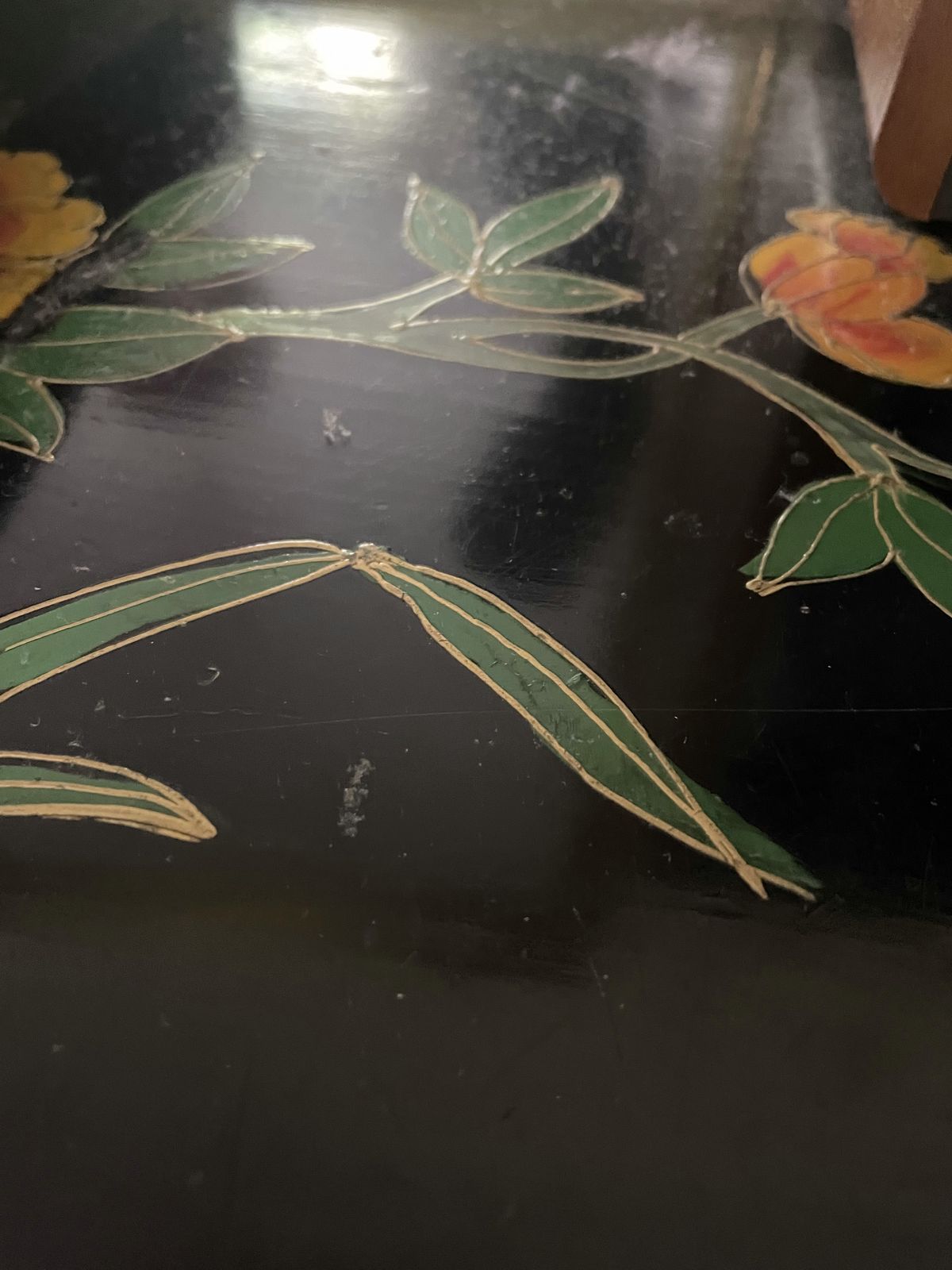 Hand Painted Oriental Black Butterfly Cupboard With Lovely Detailing photo 600.0