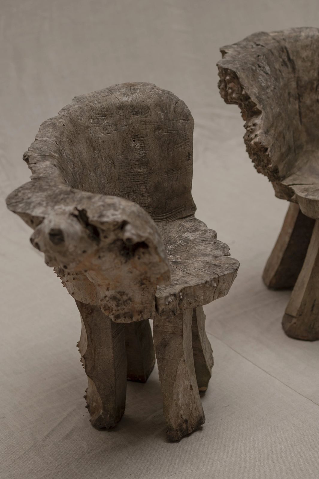 Set Of Two Sculptural Burlwood Side Chairs, 1960s–1970s photo 1450.0
