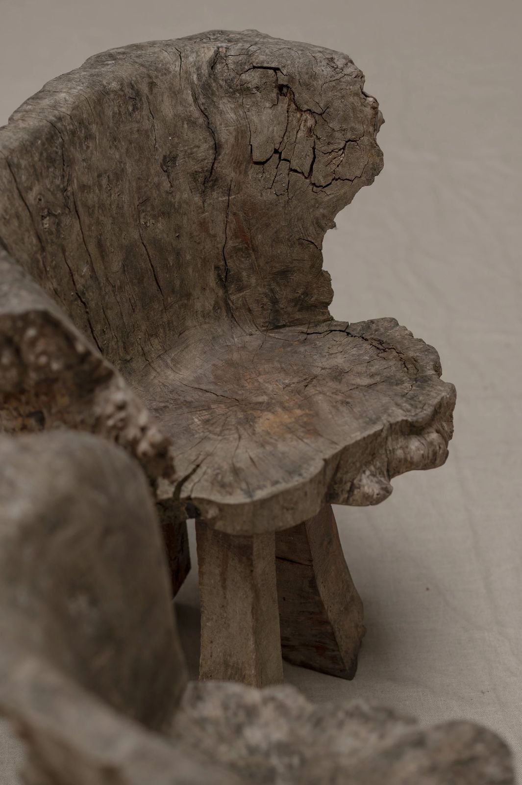 Set Of Two Sculptural Burlwood Side Chairs, 1960s–1970s photo vinterior