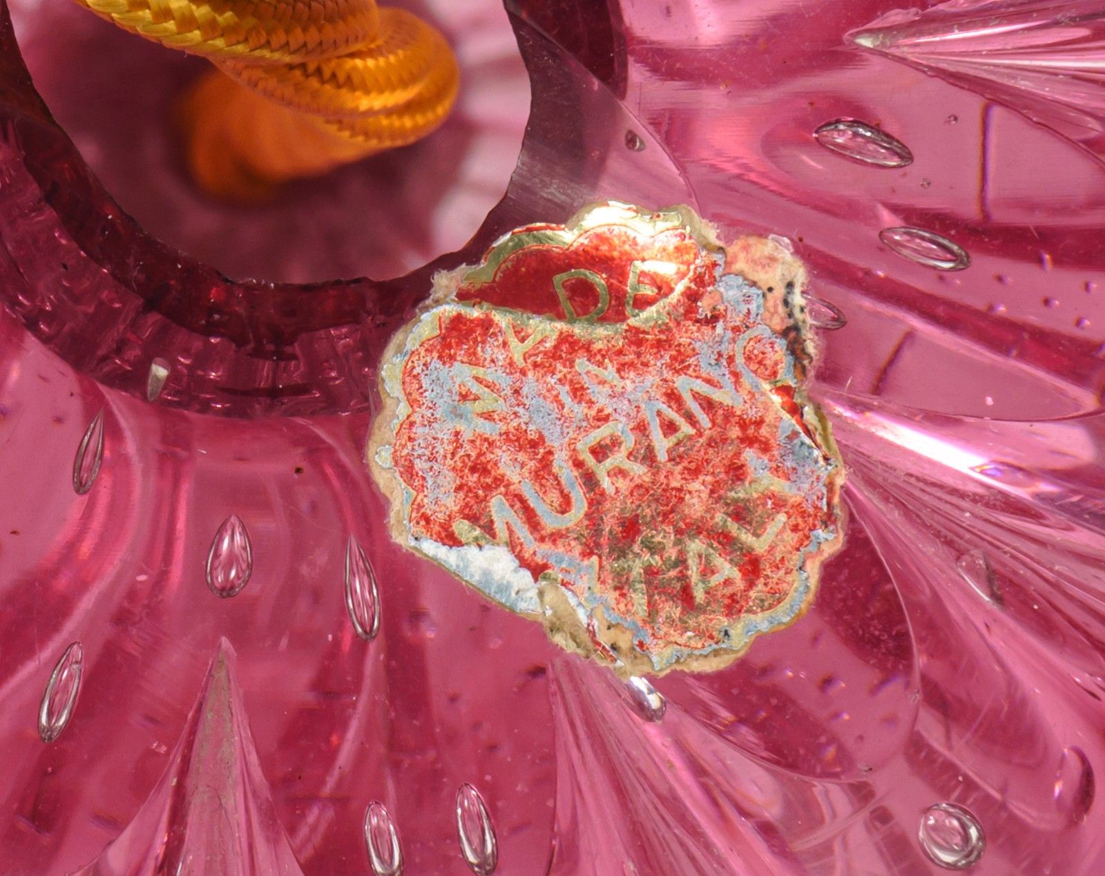 Pair 1960s Archimede Seguso Pink Bullicante Murano Glass Table Lamps Wiwht Original Labels photo Lighting