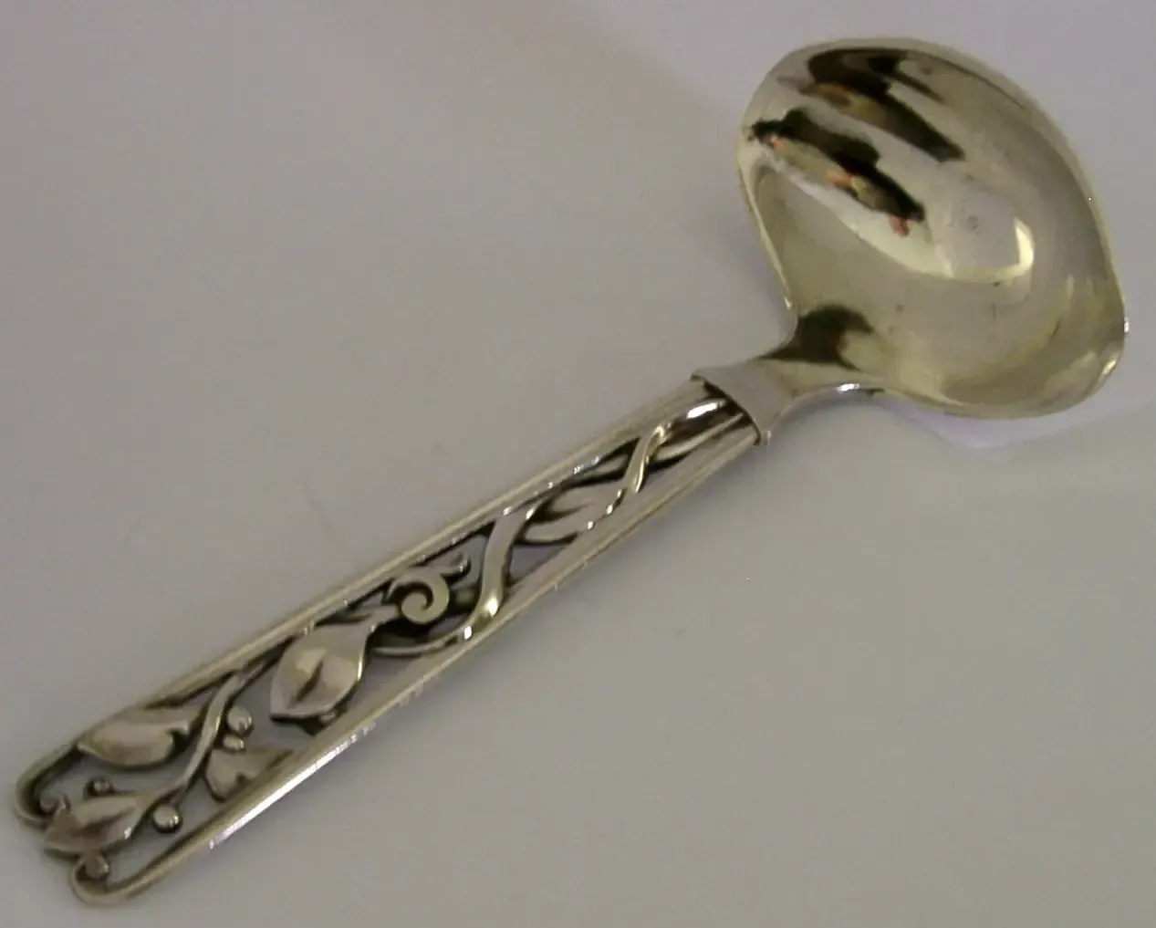 Heavy 90g Art Deco Danish Solid Silver Double Lipped Sauce Ladle 1947 Denmark photo Home Decor