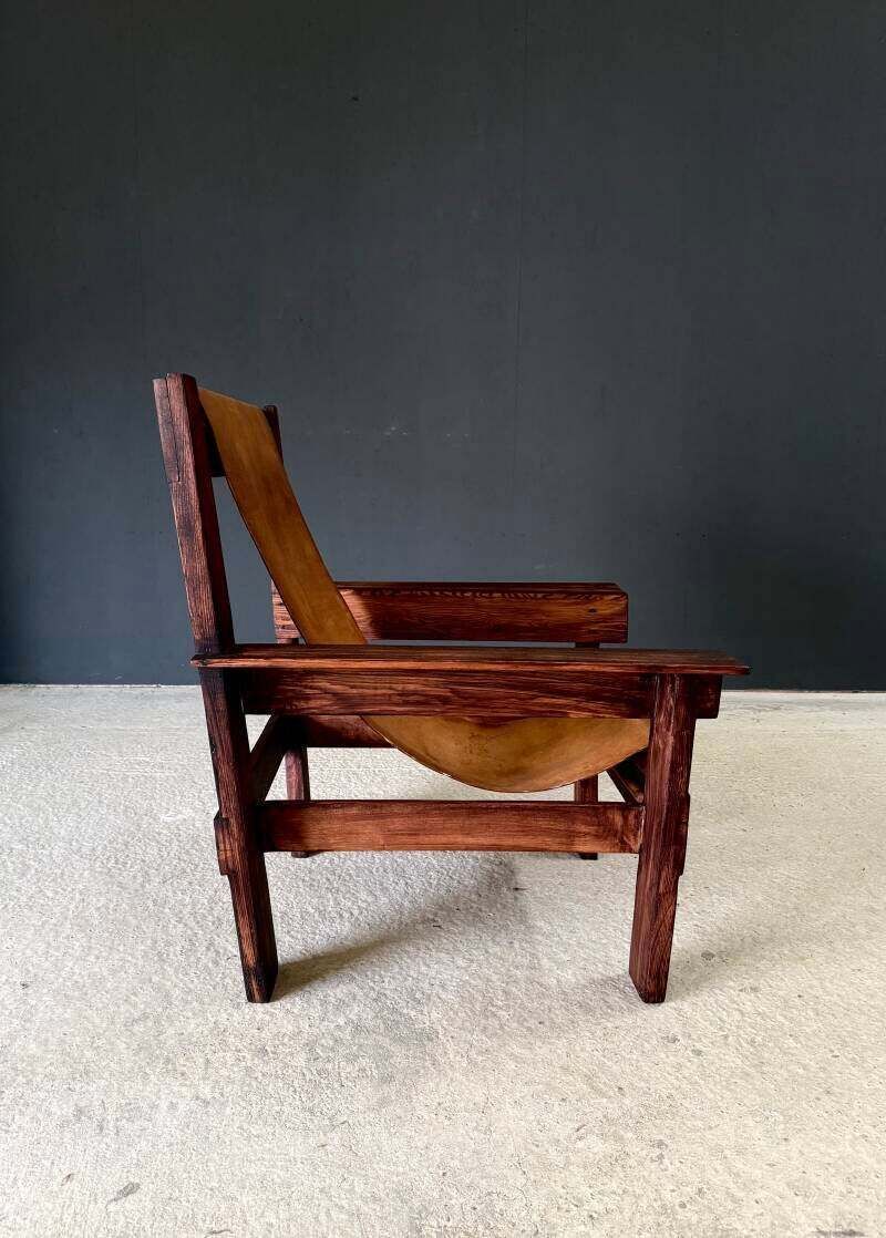 Midcentury Handcrafted Beach Sling Lounge Chair, Netherlands 1960's photo Furniture