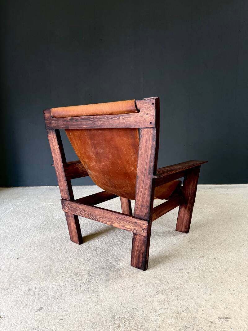 Mid Century Handgemaakte Strandstoel Met Sling Zitting, Nederland, Ca. Jaren 1960 photo 2650.0