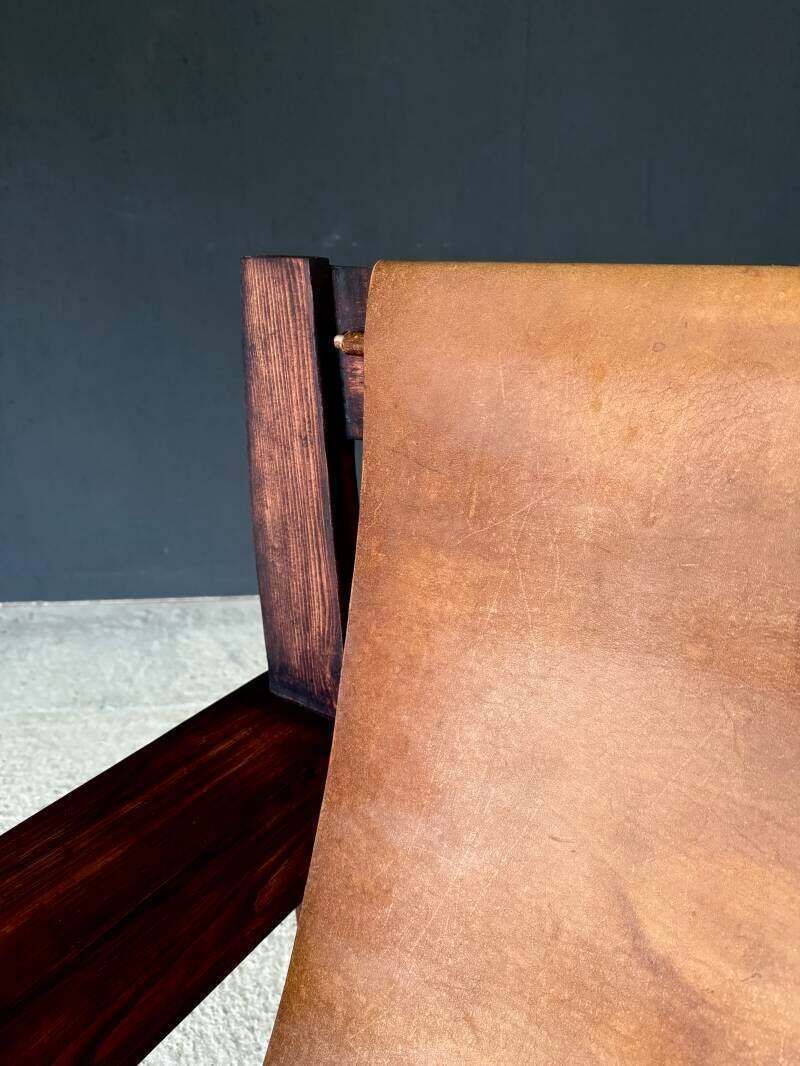 Furniture Midcentury Handcrafted Beach Sling Lounge Chair, Netherlands 1960's photo