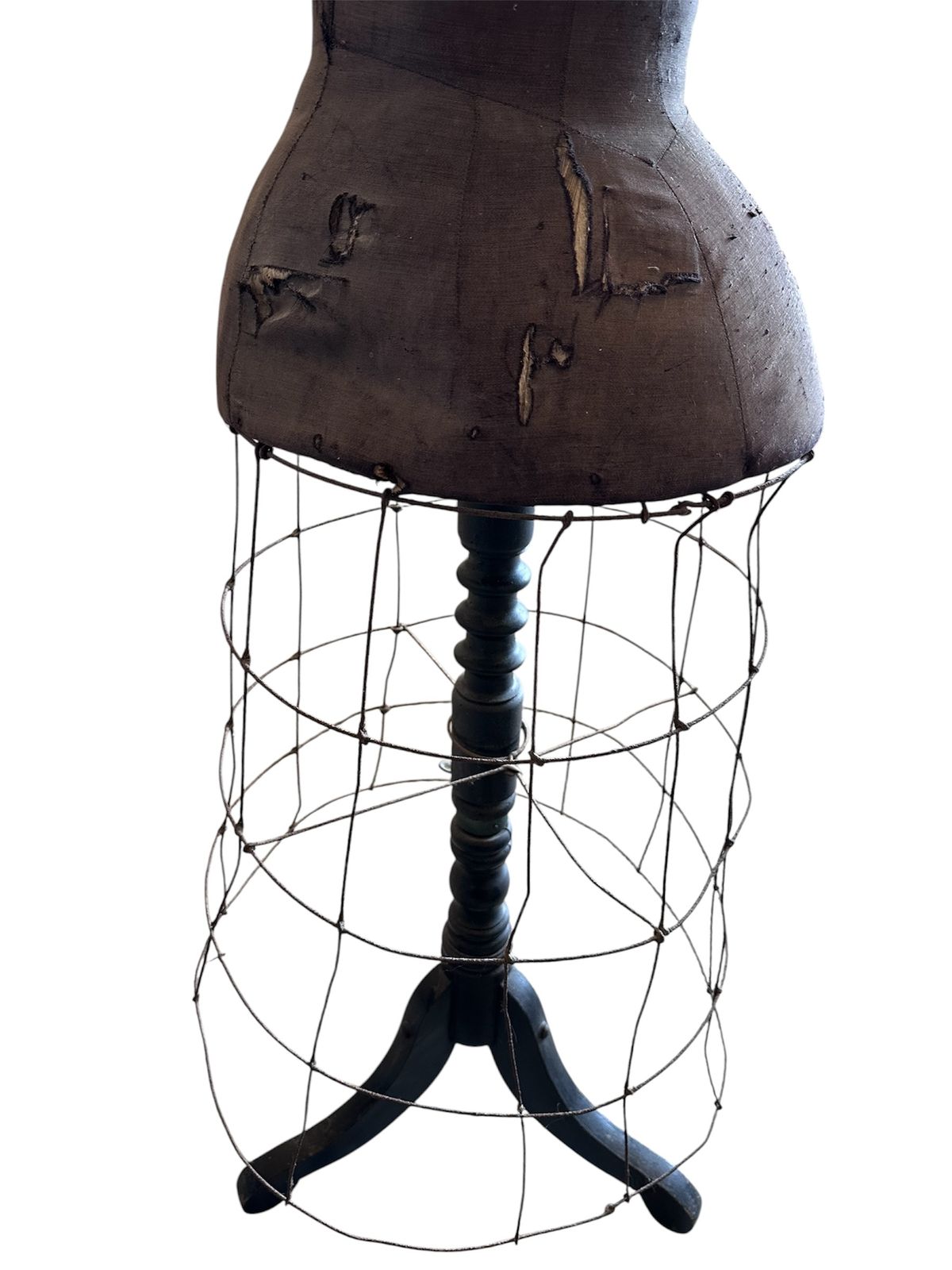 Wasp Waisted Antique Mannequin With Cage Skirt photo vinterior