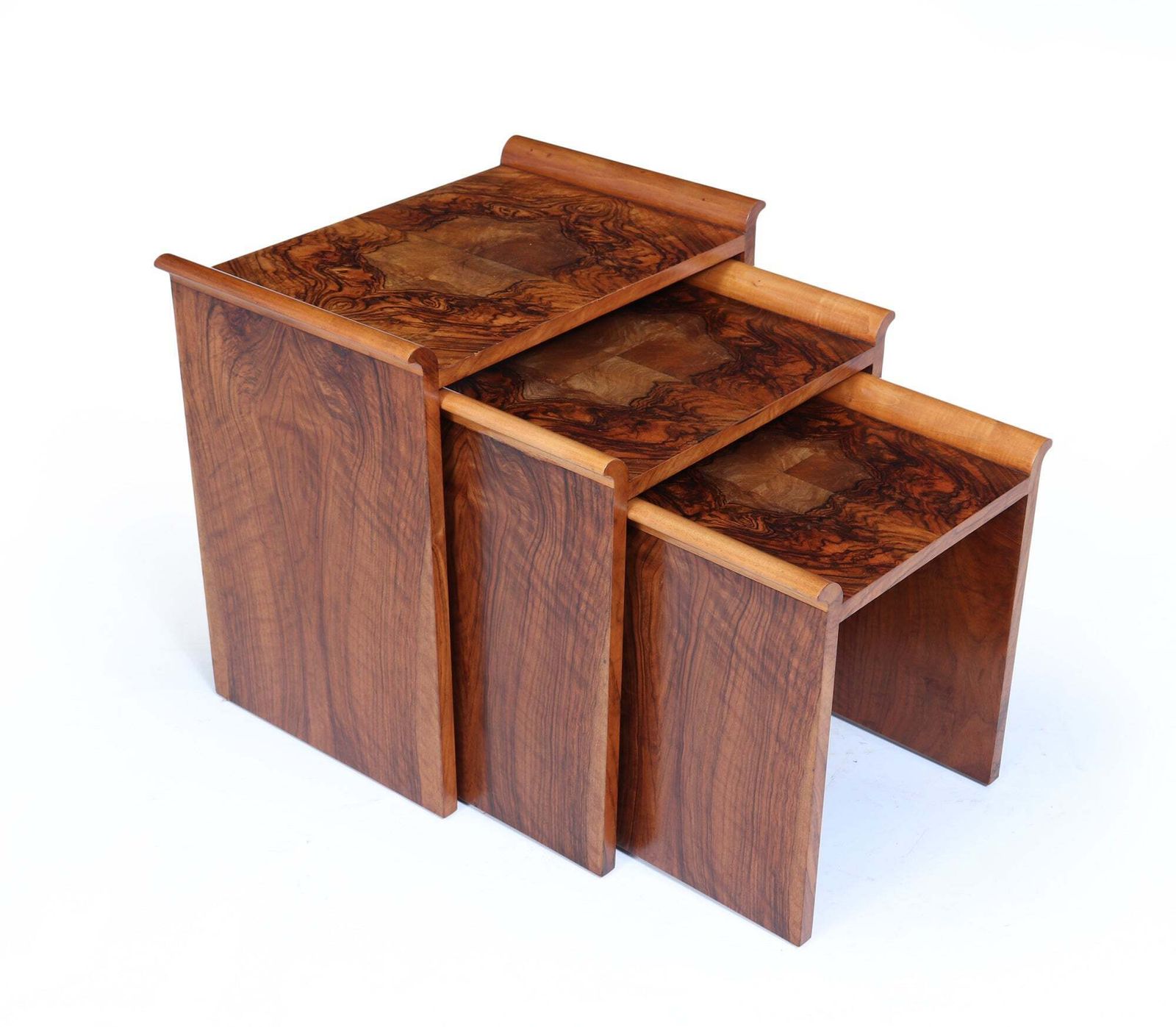 English Art Deco Walnut Nest Of Tables, Circa 1930 photo furniture