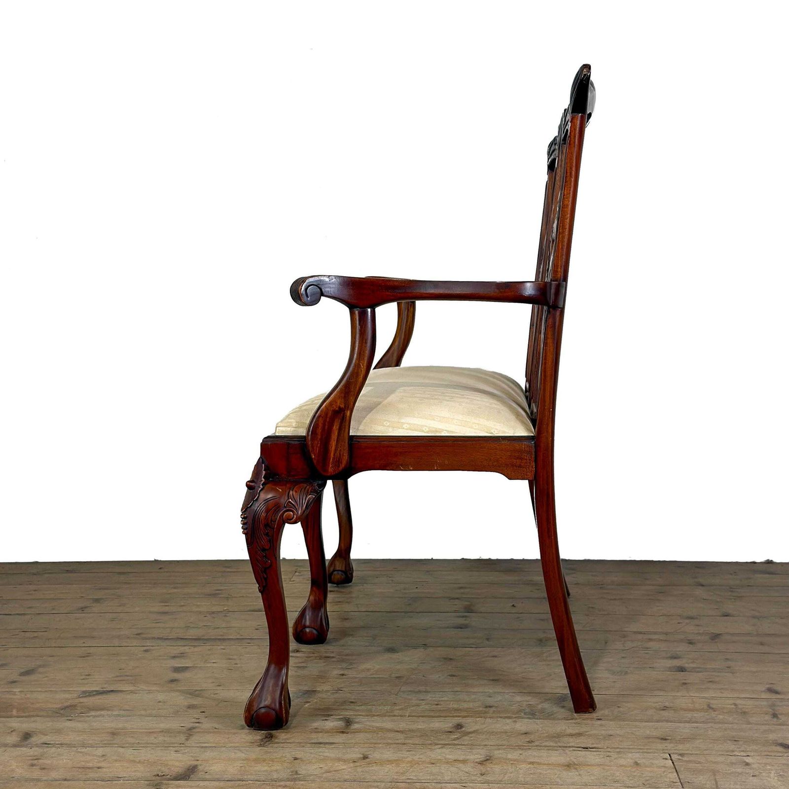 Vintage Chippendale Style Settee | Antique Sofa | Antique Seating | Victorian Antiques | Victorian Armchair (M 6864) photo Furniture