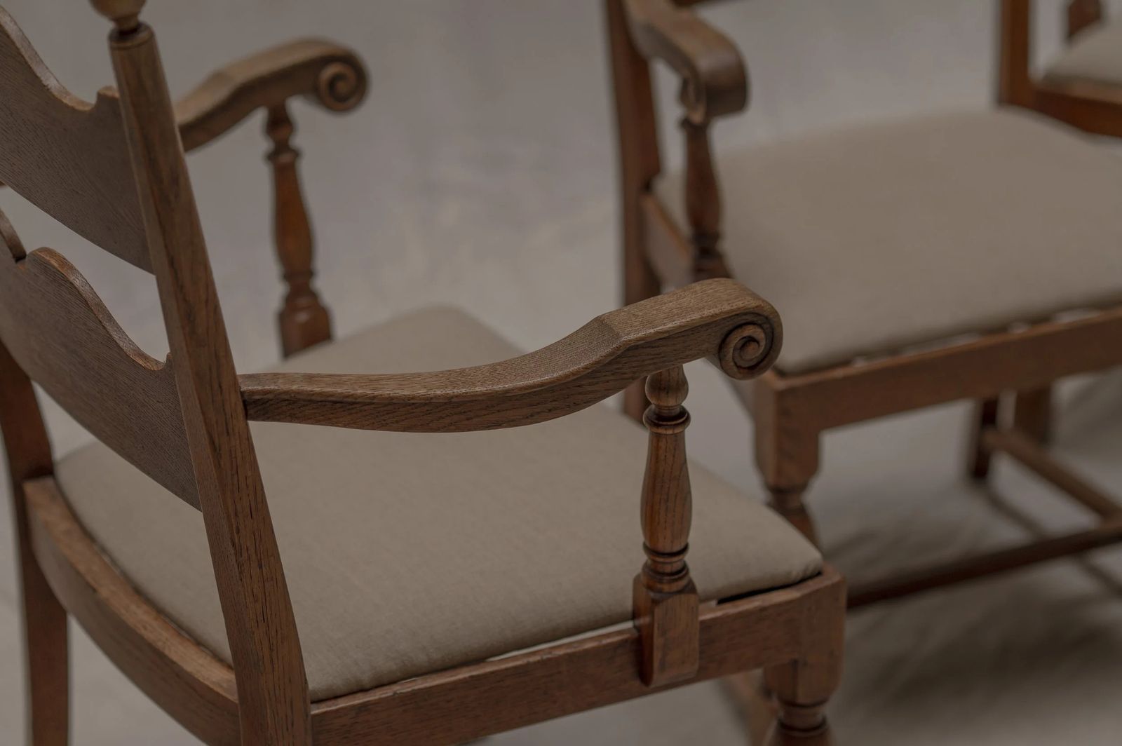 Set Of Four French Mid Century Dining Chairs After Charles Dudouyt, 1950s photo vinterior