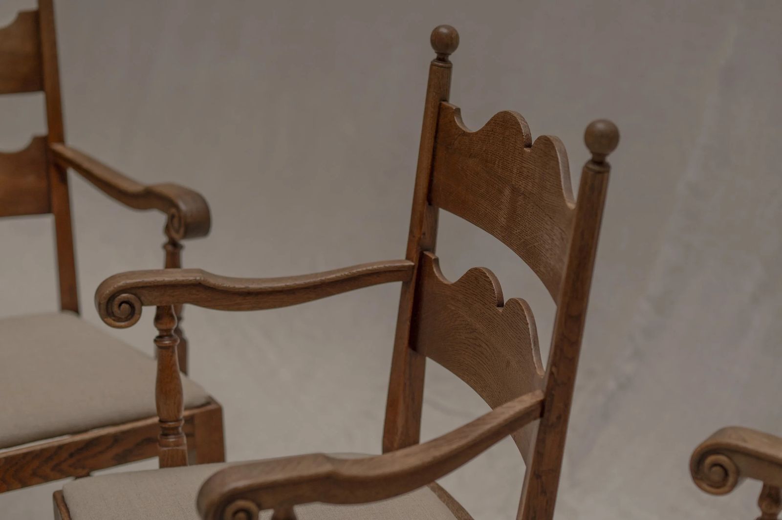 photo furniture Set Of Four French Mid Century Dining Chairs After Charles Dudouyt, 1950s