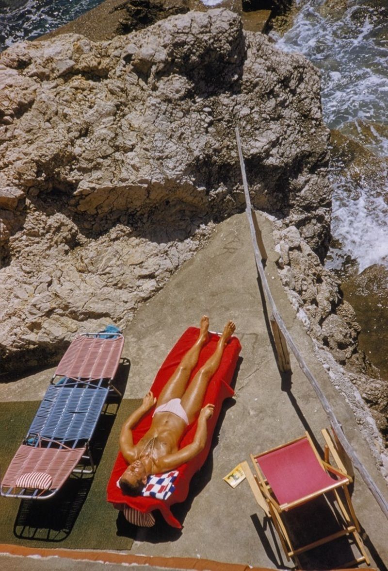 Toni Frissell 'Capri Sun Loungers' Archival Pigment Print Framed In Black