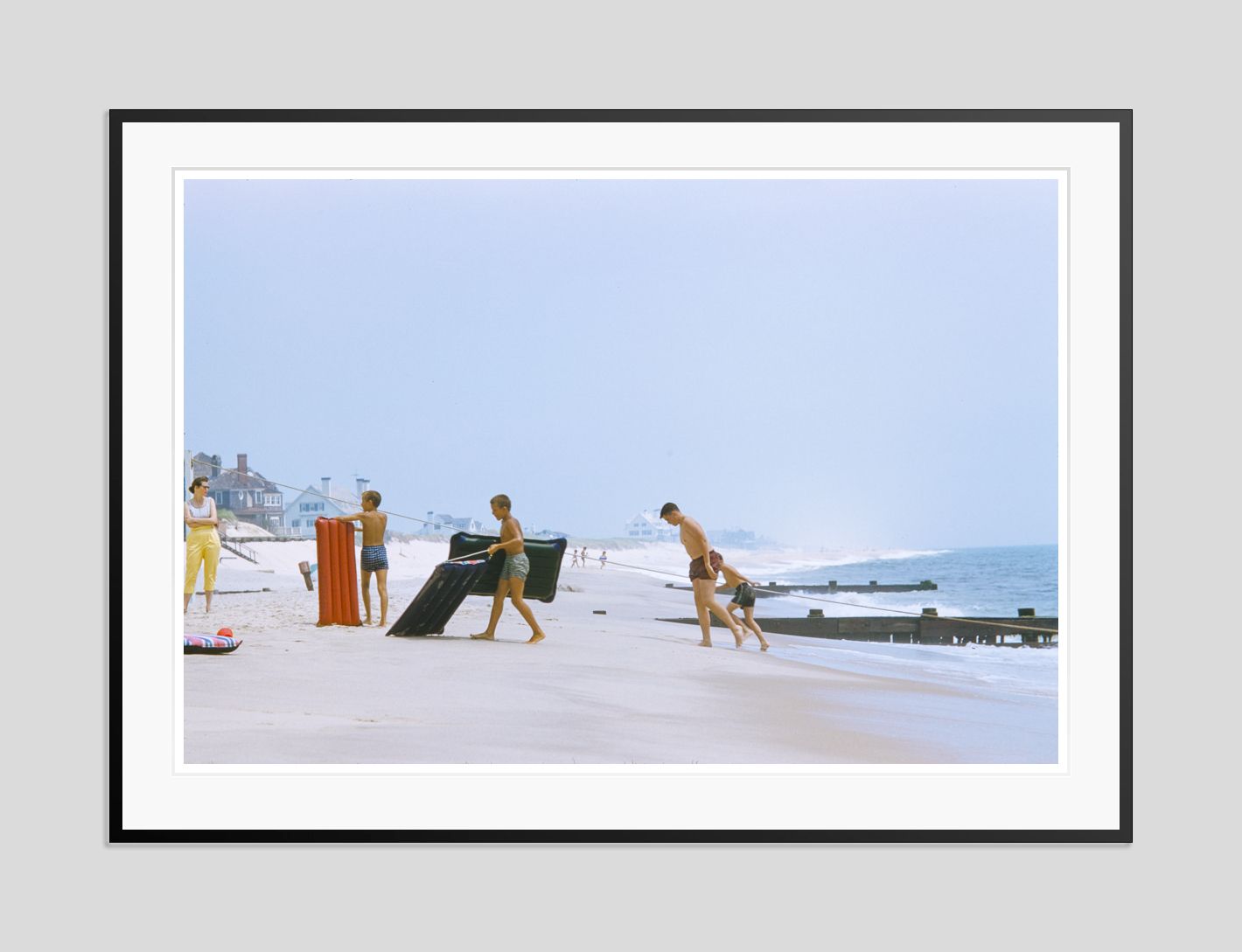 Toni Frissell 'On The Hamptons Beach' Archival Pigment Print Framed In Black photo furniture