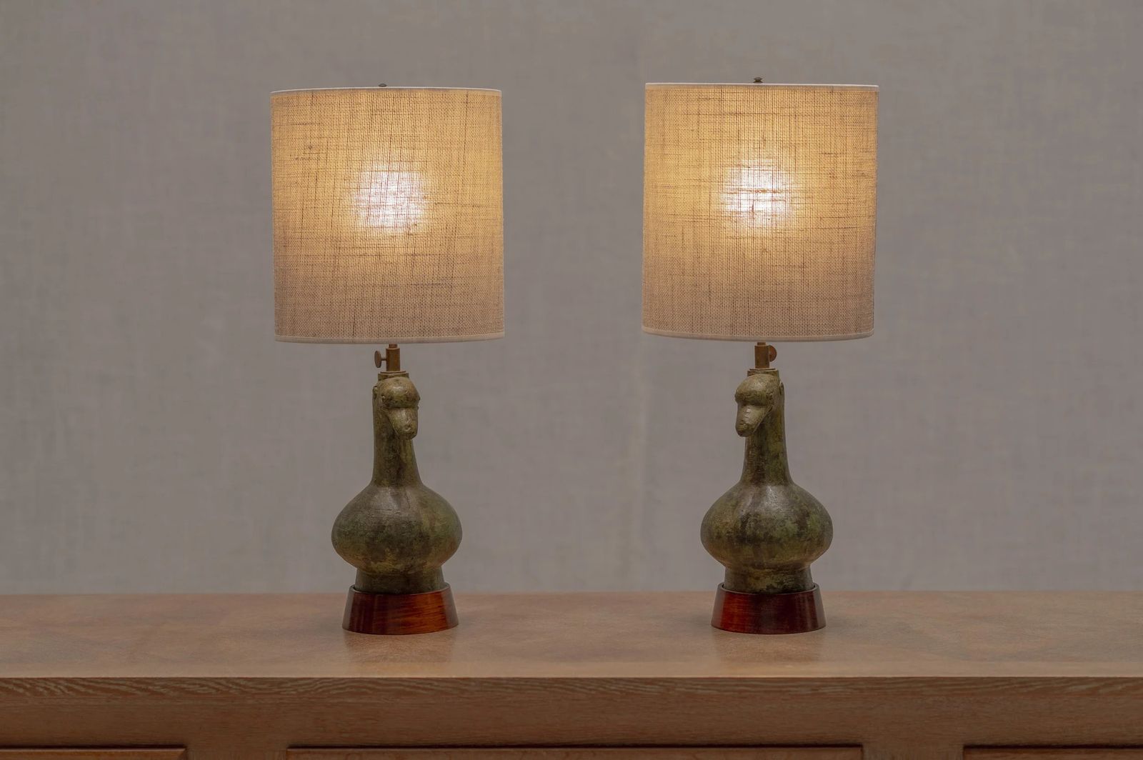 photo furniture Pair Of French Mid Century Table Lamps, 1970s