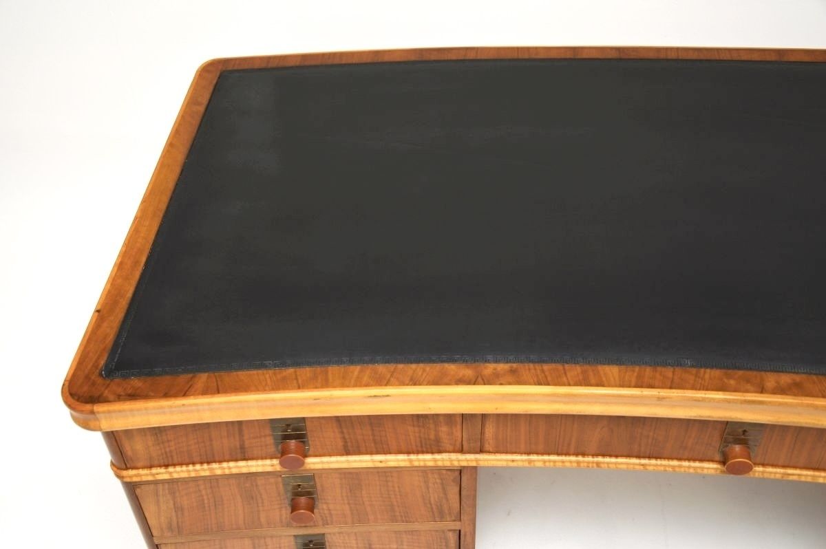 Vintage Walnut Pedestal Desk By Laszlo Hoenig photo for sale