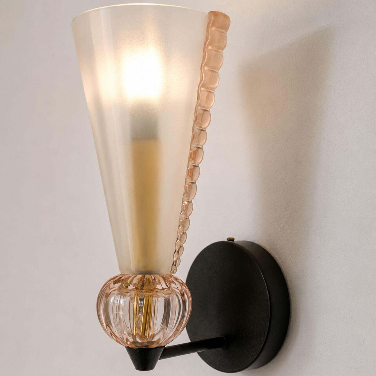 photo furniture Mid Century Modern Pink Wall Lights Murano Glass Sconces Barovier & Toso Style