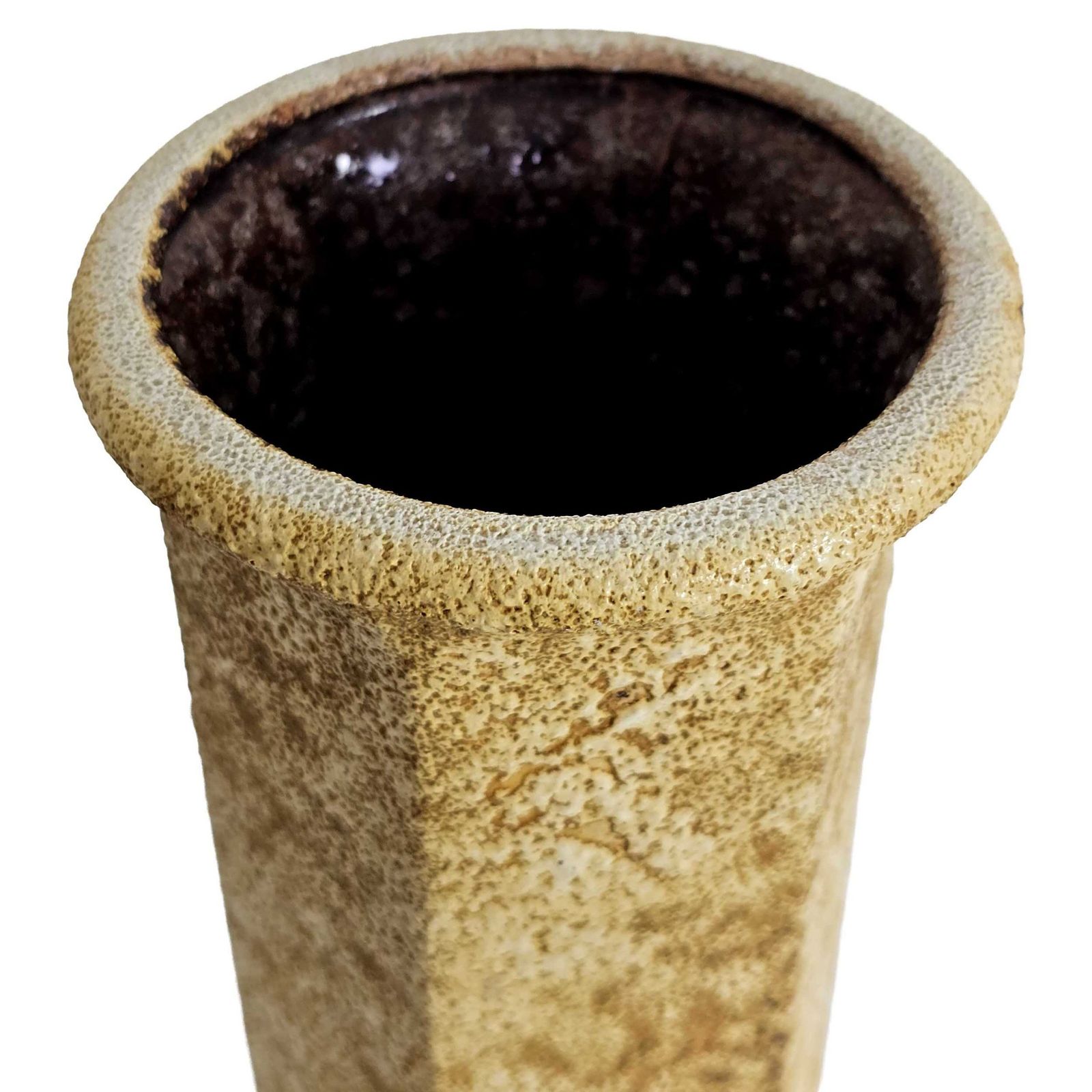 1970s West German Fat Lava Vase By Scheurich   Hexagonal "Honey" Coloured   Model 297 26 photo 55.0