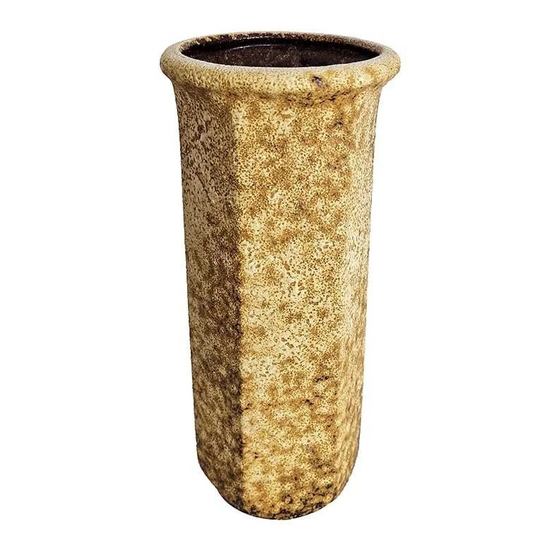 1970s West German Fat Lava Vase By Scheurich   Hexagonal "Honey" Coloured   Model 297 26 photo buy