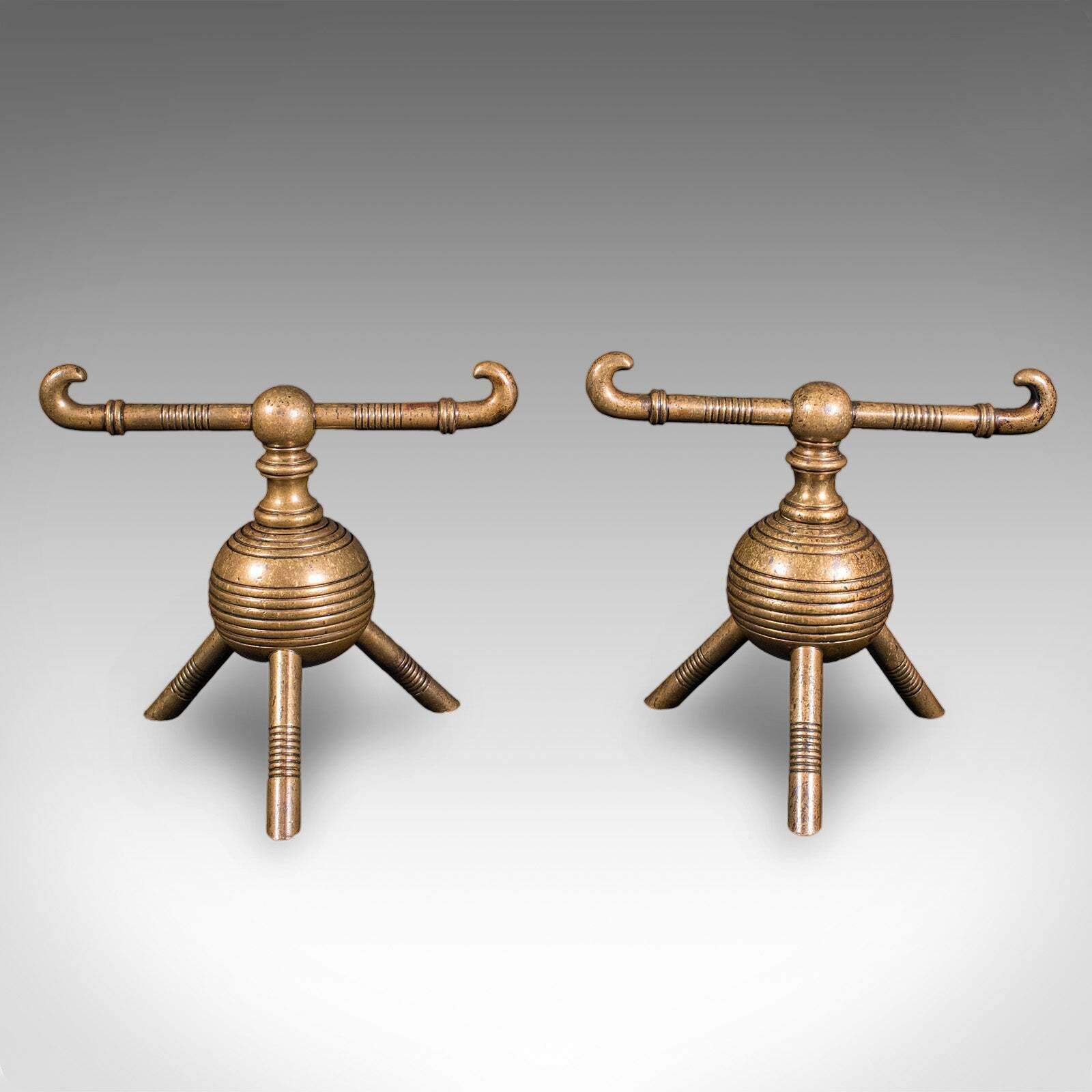 Pair Of Antique Fireside Tool Rests, English, Aesthetic Movement, Late Victorian photo furniture