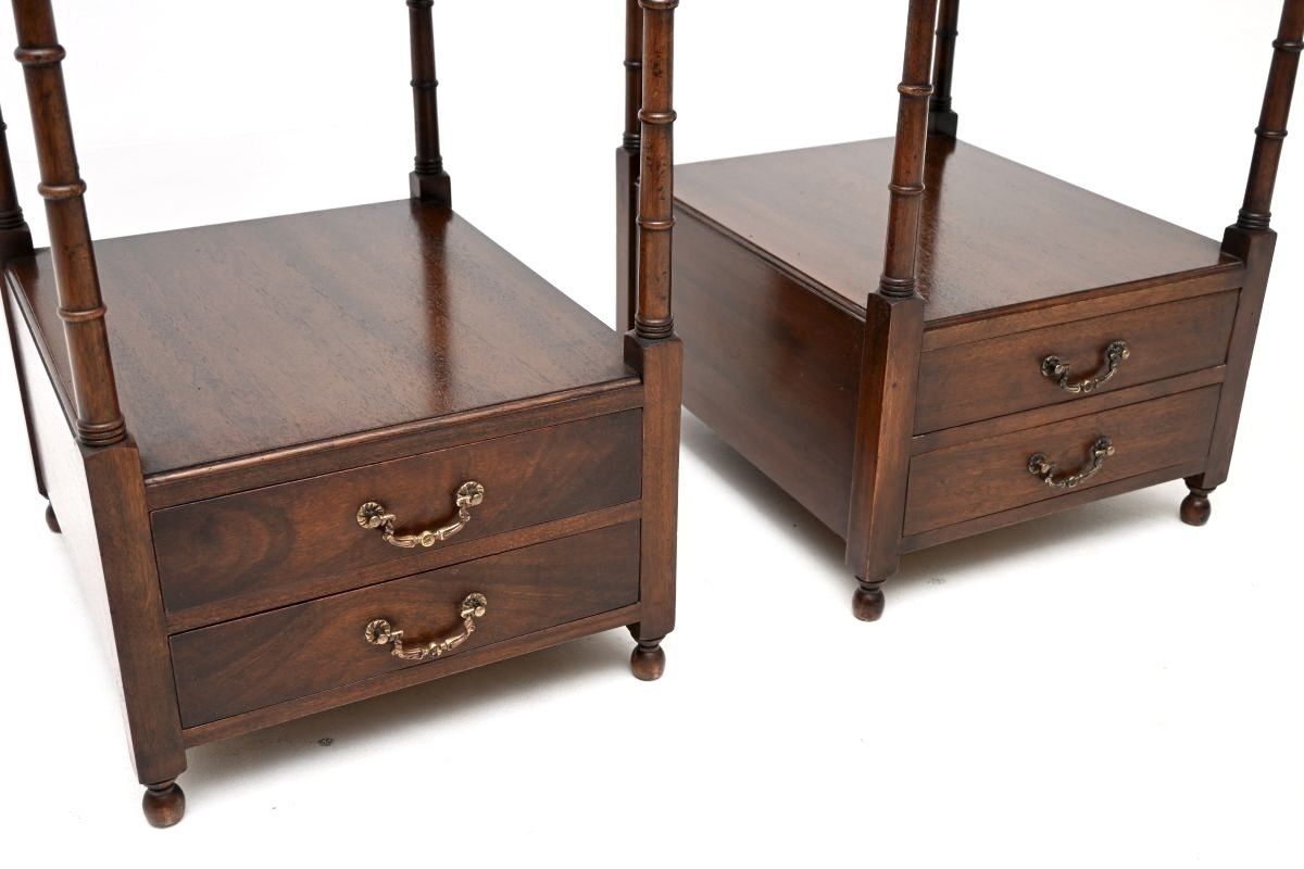 Pair Of Antique Georgian Style Mahogany Side Tables photo for sale