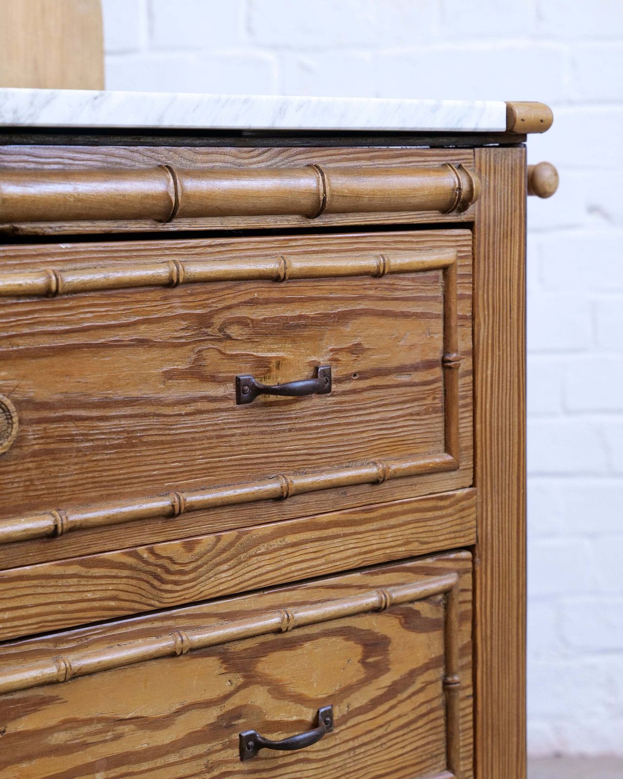photo for sale French Faux Bamboo Dresser With Marble Top