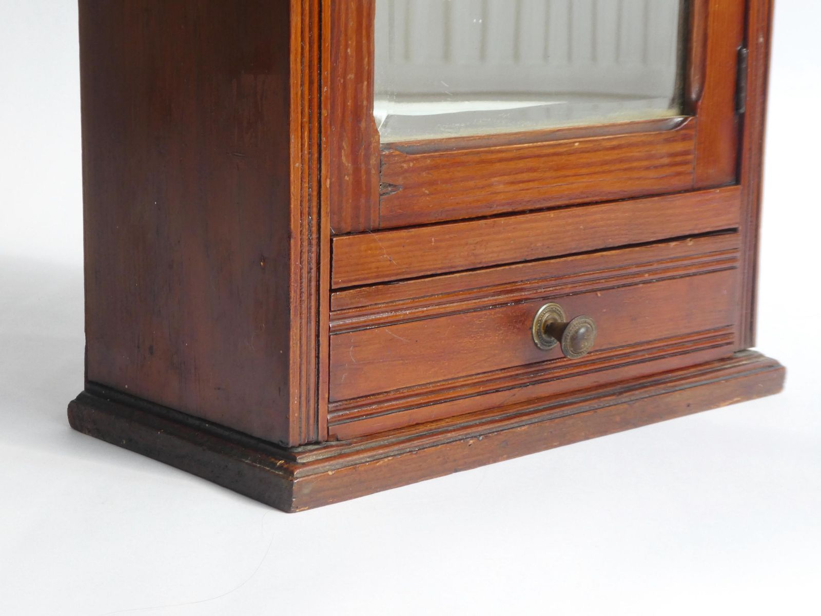 Antique Art Deco Wooden Wall Cabinet With Mirror, Carved Apothecary With Shelves And Drawer, Wall Farmhouse Decor photo buy