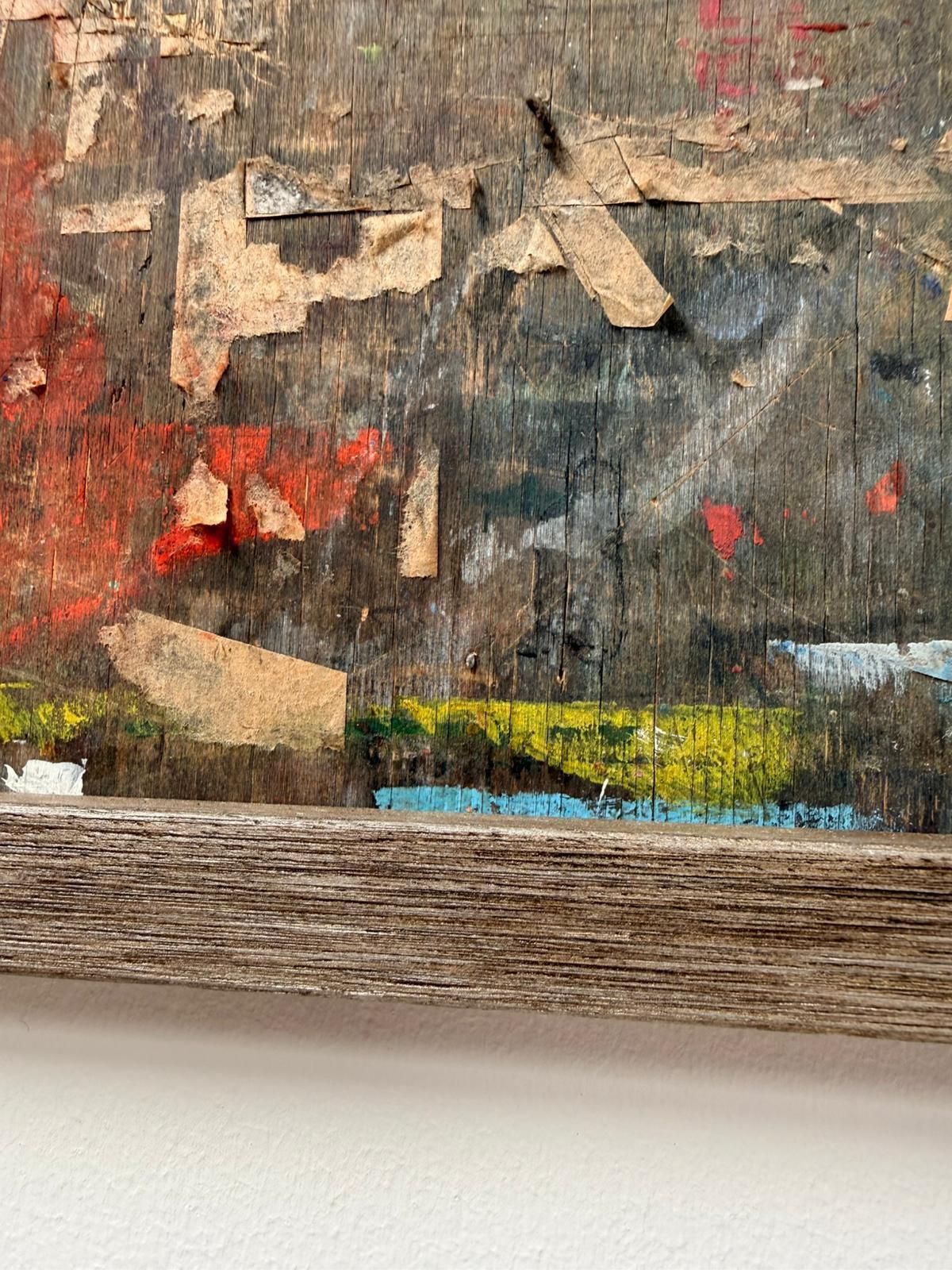Original British Mid Century Art School Mixed Media Collage Oil On Board Abstract Signed  0143. photo for sale