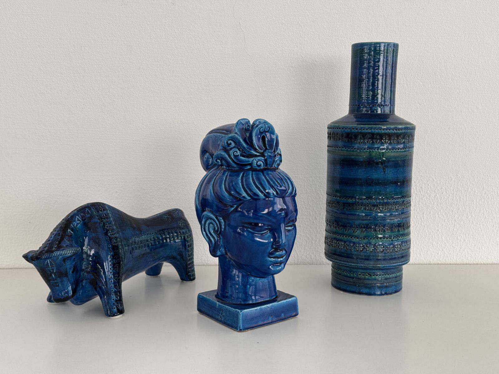 Aldo Londi For Bitossi Kwan Yin Buddha Rimini Blu, Italy, 1970s photo buy